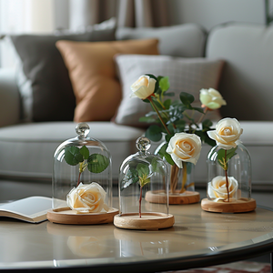 <span class=keywords><strong>Campana</strong></span> <span class=keywords><strong>di</strong></span> <span class=keywords><strong>Vetro</strong></span> Rotonda Artigianale per Esposizione, Cupola per Fiori Eterni, Trofeo in Diverse Misure per Diverse Occasioni - Product Image 3