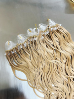 100% pointe de kératine naturelle Double dessiné Nano Itip lien plat Remy Extensions de cheveux humains couleur claire Ktips Micro lien