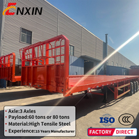 Semi-remorque plateau 2, 3 ou 4 essieux 40FT 45FT en acier T700 pour transport de conteneurs – Fournisseur chinois