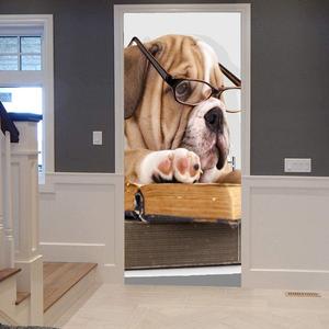 Home Decoration 3d Self-adhesive Vinyl Removable Door custom stickers printed