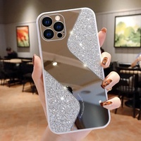 Lovebay-coque de téléphone portable, de luxe, à paillettes scintillantes, étui avec miroir, pour iphone 6 7 8 x xs XR 11 12 13 pro max