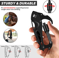 Outil de poche EDC en acier inoxydable avec tournevis, ouvre-bouteille et brise-vitre pour le camping, couteau mousqueton multifonction 6 en 1