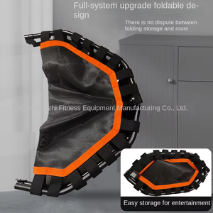 Trampolín plegable con banda <span class=keywords><strong>de</strong></span> resistencia silenciosa y duradera <span class=keywords><strong>de</strong></span> 42 pulgadas con diseño <span class=keywords><strong>de</strong></span> pasamanos seguro para Fitness, cama <span class=keywords><strong>de</strong></span> rebote para perder peso - Product Image 3