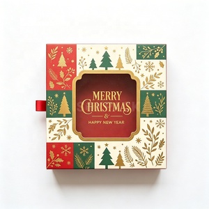 Custom Christmas Cookie Drawer Sliding Rigid <b>Box</b> with Clear PVC Window Biscuit Packaging Holiday Gift <b>Box</b> for Candy <b>Sweets</b> - Product Image 4