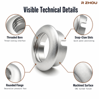 Bezel de verrouillage fileté à griffes en alliage d'aluminium anodisé usiné sur mesure par CNC pour instrument optique