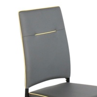 Chaise de salle à manger moderne à dossier haut en tissu, beige, blanc, marron, rose, gris, or, noir, métal en acier inoxydable, cuir PU