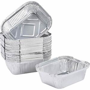 8x8 Inch Square 20.5cm Microwavable Food Grade Aluminum <b>Foil</b> Tray with Plastic Lid Disposable Take Away Food <b>Container</b> - Product Image 1