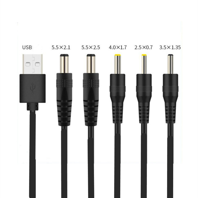 USB to DC 5V 3A Charging Cable Round Hole 5521/4.0/3.5/2.5 Fan Speaker Cable for Toy Router Connector Accessories