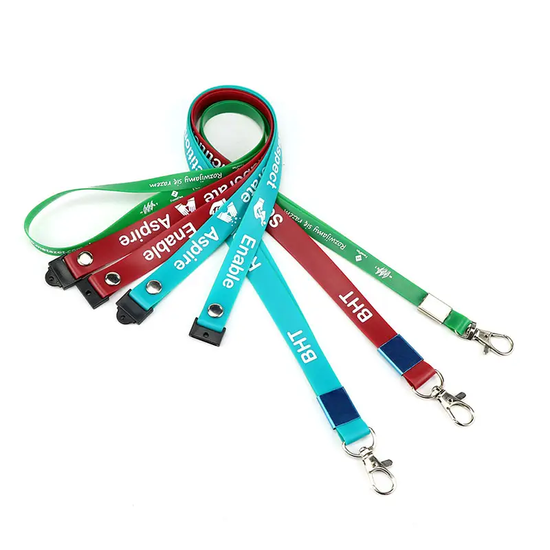 Custom Soft PVC Rubber Logo Neck Strap Silk Screen Printed Silicone Lanyard With Safety Breakaway