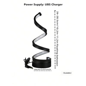 Modern Spiral LED Desk Lamp Warm White Touch Control Dimmable USB Powered Night <b>Light</b> for Bedroom Plastic Base - Product Image 3