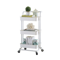 Chariot de rangement de cuisine mobile à 3 niveaux, chariot utilitaire roulant pour la cuisine, la salle de bain, la maison, le bureau, le rangement et l'organisation