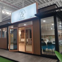 Kiosque à café préfabriqué de 40 pieds en conteneur, panneaux aluminium-plastique, paroi de 100 mm, isolation PU 6 faces, boutique modulaire