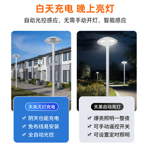 Lámpara Solar de Jardín de 30W LED, Aleación de Aluminio, IP65 Impermeable, Iluminación Exterior para Caminos y Patios - Product Image 4