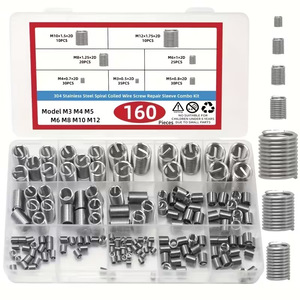 Stainless Steel Thread Repair Sleeve 160pcs Metric M3 M4 M5 M6 M8 M10 M12 Wire Insert Set - Product Image 1