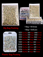 OPL Premium Crystal Hotfix Nail Strass En Vrac En Gros Verre Fer-Sur Strass En Vrac Pour Les Applications De Transfert De Chaleur