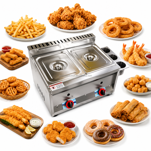เครื่องทอดแก๊สเชิงพาณิชย์ <span class=keywords><strong>Akara</strong></span> สำหรับทอดไก่นักเก็ต อุปกรณ์ทอดแก๊สสำหรับมอสซาเรลล่าสติ๊ก อุปกรณ์ทอดแก๊สสำหรับเทเทอร์ทอตส์ เครื่องทอดแก๊ส LPG - Product Image 4