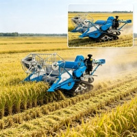Mini Moissonneuse-batteuse sur chenilles multi-cultures pour riz, blé, maïs, rizières et terres arides, pour petites exploitations agricoles