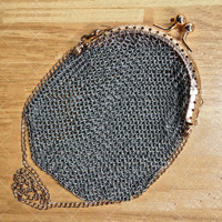 Chaîne métal maille portefeuille fait à la main anglais Vintage porte-monnaie portefeuille anglais porte-monnaie