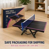 Nouvelle table de ping-pong portable mini avec pieds pliables, petite table de tennis de table pour enfants et adultes, idéale pour soulager le stress au bureau