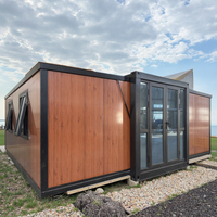 Maison conteneur préfabriquée pliable en acier de luxe, prête à être expédiée, extensible, 20/40 pieds, maisonnette personnalisée