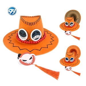 Chapeaux <span class=keywords><strong>de</strong></span> cowboy orange à la signature d'Anime Pieced <span class=keywords><strong>Ace</strong></span>, chapeaux <span class=keywords><strong>de</strong></span> jazz polyvalents et tendance, chapeaux à thème anime promotionnels - Product Image 1