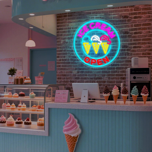 Letrero Luminoso LED de Neón con Forma de Helado, Alimentado por USB, para Negocios, Restaurantes, Bares, Dormitorios de Niñas, Cafeterías y Heladerías - Product Image 6