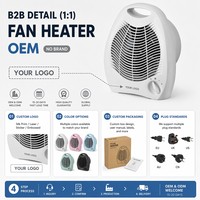 Radiateur Soufflant Portable Électrique 3 Modes Chaud/Froid 2000W avec Contrôle Automatique de Température, Résistant au Feu, Certifié CE ROHS, Idéal pour Bureau