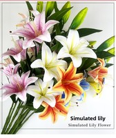 Fleurs artificielles en soie simulée, lys modernes pour décorations de mariage, décoration intérieure, bouquets de mariée, cadeaux de podium, photographie en extérieur