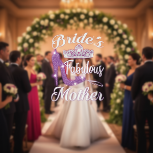 T-shirt pour la mère de la mariée, design à paillettes violettes, cadeau de mariage - Product Image 3