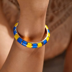 Serie associazione delle ragazze greche braccialetti in lega con smalto colorato bei braccialetti con Design a goccia stile di moda - Product Image 3