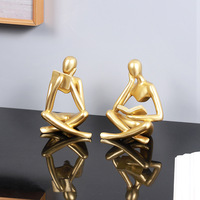 Statuette Moderne en Résine, Figurine Abstraite de Lecteur aux Jambes Croisées, pour Décoration de Table Intérieure