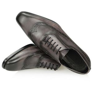 Zapatos de Hombre Hechos a Mano con Cuero Genuino Italiano, Diseño Cuadrado con Cordones, Ligeros, para Negocios y Bodas, Marca Personalizada, Nueva Llegada - Product Image 2