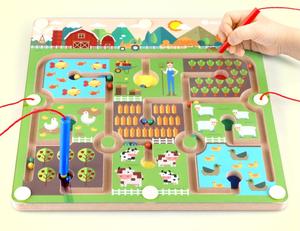 Casa dei funghi colore magnetico e numero Maze Montessori giocattoli in legno Puzzle di attività di apprendimento educativo giocattolo per bambini - Product Image 6