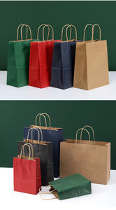Custom Wholesale Product <b>Christmas</b> Classic Luxury Gift Shopping Packaging Kraft <b>Paper</b> <b>Bag</b> <b>Bags</b> With Logo - Product Image 4