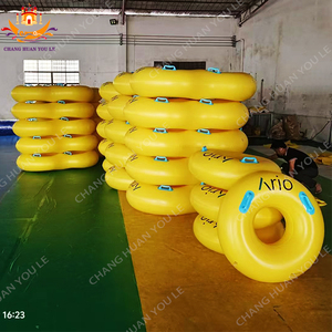 Tùy Chỉnh Vòng Với Logo Nặng Loại Chất Lượng Chất Lượng Màu Vàng Duy Nhất Đôi Nước <span class=keywords><strong>Float</strong></span> Ống Nổi Bè Đảo Inflatable Nước Công Viên - Product Image 3