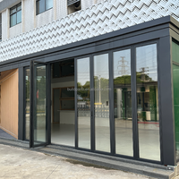 Portes pliantes à panneaux de verre en alliage d'aluminium au design moderne avec charnières de quincaillerie Stores de portes pliantes Raccords pour villas
