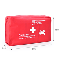 Trousse de premiers soins portable pour petite voiture, conforme à la norme DIN 13164 européenne, fournitures médicales d'urgence, polyester imperméable pour le camping en plein air et les voyages
