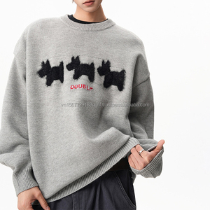 Suéter Jacquard con Diseño de Perro, para Hombre y Mujer, Estilo Universitario, Holgado, Cálido, de Moda Invernal, para Parejas - Product Image 3