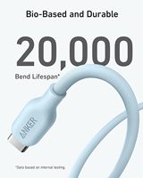 Câble USB C Anker 541 certifié Apple avec cordon de charge bio-based de 3 pieds et 6 pieds USB 2.0 pour la série iPhone