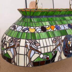 Lustre de style artistique en vitrail vert pour table de <span class=keywords><strong>billard</strong></span>, <span class=keywords><strong>lampe</strong></span> suspendue décorative pour salle à manger - Product Image 1