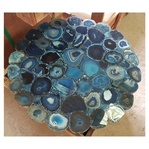 Expensive Blue Gemstone Agate Table Top - Product Image 1