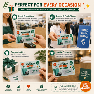 Tarjetas Rasca y Gana Personalizadas para Múltiples Ocasiones, Regalos Promocionales al por Mayor, Regalos Corporativos, Eventos, Programas de Fidelización, Tarjetas Rasca y Gana para Minoristas - Product Image 6
