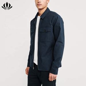 גברים חולצת רוכסן מלא ז 'קט גברים עם כיסי תיקון - Product Image 2