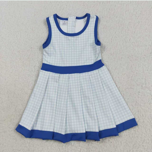 Robes courtes sans manches à volants pour bébés filles, 3 couleurs, style plaid, longueur genou, pour yoga - Product Image 2