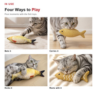 Jouet à mâcher en peluche en forme de poisson simulé avec herbe à chat pour chats, aide à la dentition, jouet pour animaux de compagnie en forme de faux poisson
