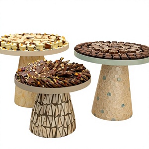 Soporte para tartas con incrustaciones de hueso, el mejor al por mayor, exquisito hecho a mano, decoración del hogar, soporte para tartas con incrustaciones de nácar, molde de resina epoxi - Product Image 1