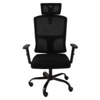 Fauteuil de Direction Design Ferme avec Dossier en Maille et Structure en Fer, Siège Pivotant à 360°, Hauteur Réglable, Mobilier de Bureau en Gros