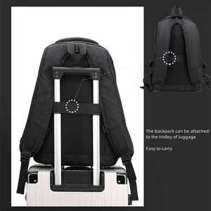 Sac à dos unisexe grande capacité avec fermeture éclair, imperméable, pour affaires/voyages/école, sac décontracté pour ordinateur portable homme/femme, motif lettre - Product Image 4