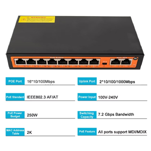 带千兆电源的标准新型台式机8 + 2端口POE交换机 - Product Image 6