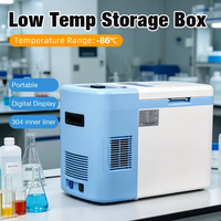 Congélateur portable mobile -80°C 25L à température unique, ultra-basse température, dégivrage automatique, refroidissement par ventilateur, 1 porte, pour réactifs médicaux